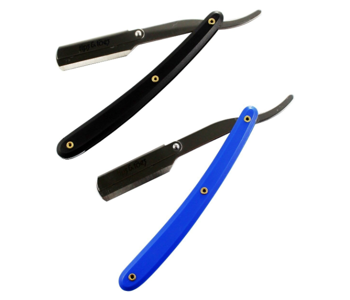 Tips - Toes TT730 Professional Straight Edge Barber Razor - Blue and Black 2 in UAE