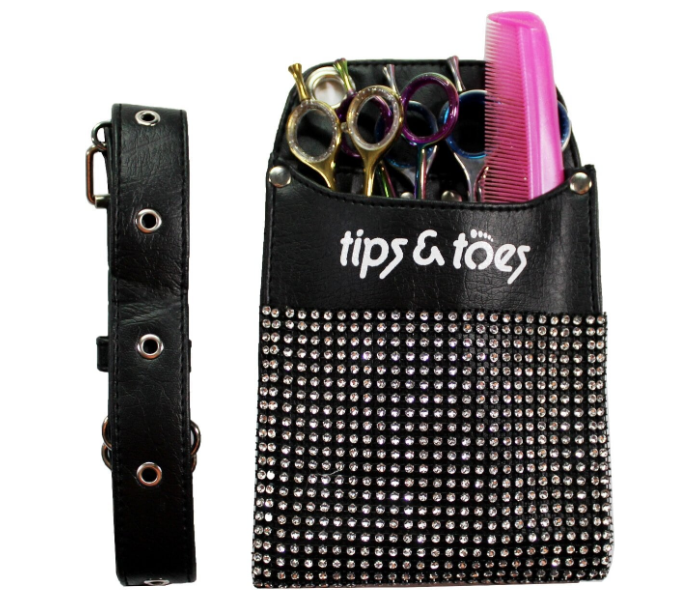 Tips - Toes TT755 Hair Scissors Holster Pouch with Waist Shoulder Belt - Black 1 in UAE