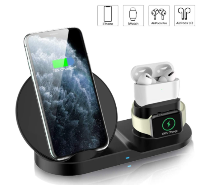 Qi Certified Wireless Charging Station with Qualcomm Quick Charge 3.0 Technology Pad for Universally Compatible with AirPods and All Qi Enabled Android and IOS Devices 1 in OMAN
