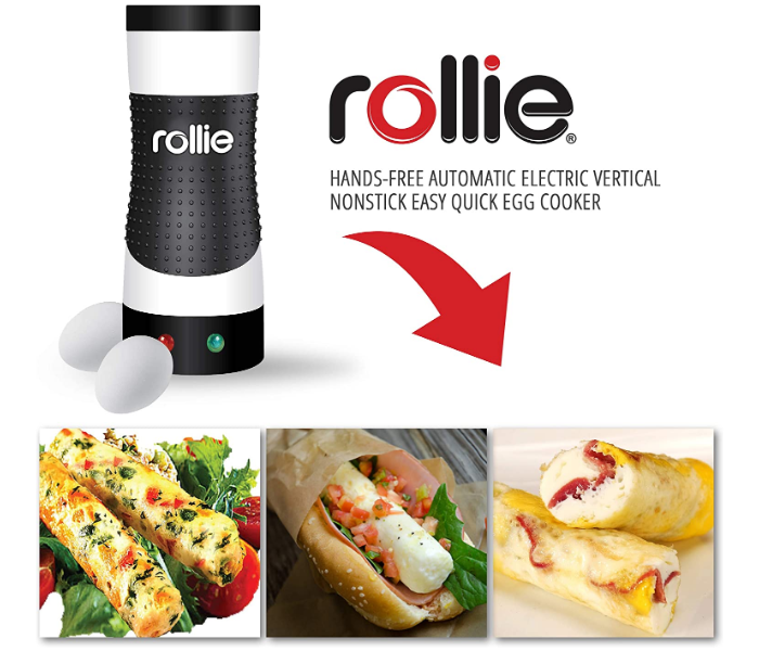 Generic 2135618 Rollie Hands-Free Automatic Electric Vertical Nonstick Easy Quick Egg Cooker Black 3 in UAE