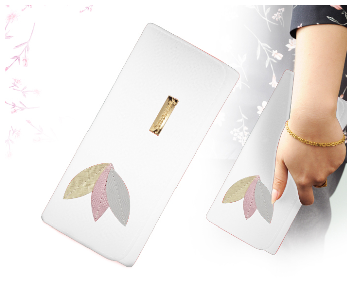 Womens Fashion Leather Wallet BH4214 - White 1 in UAE