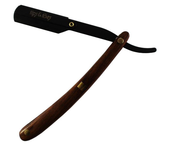 Tips - Toes TT757 Professional Straight Edge Razor Black and Brown 2 in UAE