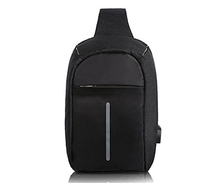 Anti-Theft Dual Wear Way Cross Body Sling Charging Travel Bag-Black 2 in UAE