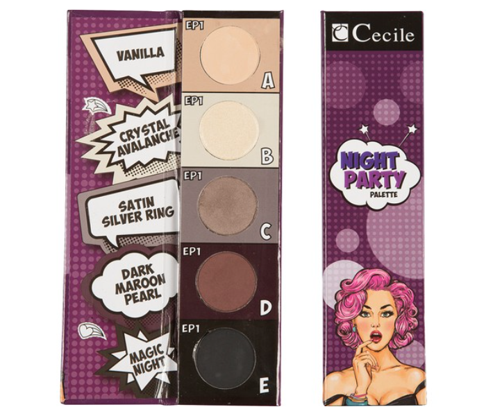 Cecile Ep 01 Night Party Eyeshadow Palette With 5 colors 1 in OMAN