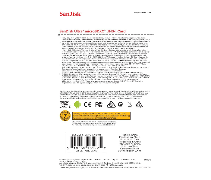 SanDisk Ultra 64GB Micro SDXC Class 10 UHS-I Memory Card - 80MB/s 4 in UAE