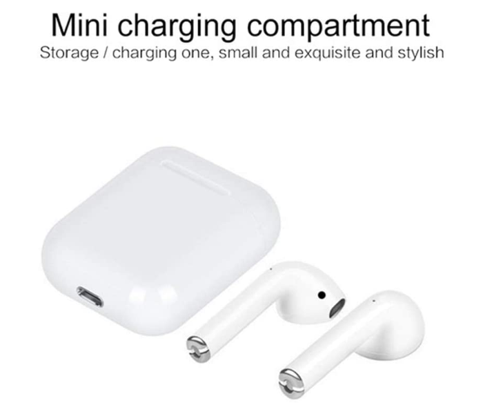 Generics i12 TWS Bluetooth 5.0 Earphone True Wireless Sports Touch Earbuds Sweatproof headset 3D Stereo Headphone - White 3 in UAE