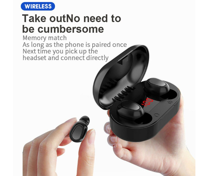 L22 TWS Wireless BT5.0 Headset In-Ear Stereo Sport Earphones LED Display Earbuds Black 3 in UAE