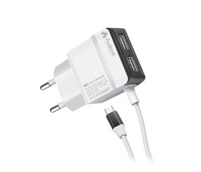 Audionic S30 Dual USB Port Mobile Charger - White 1 in OMAN