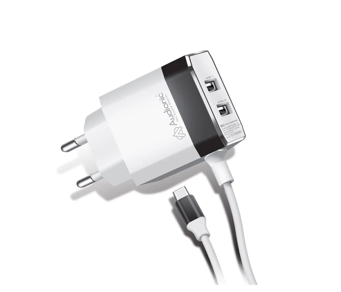 Audionic S35 Dual USB Port Home Charger - White 1 in OMAN