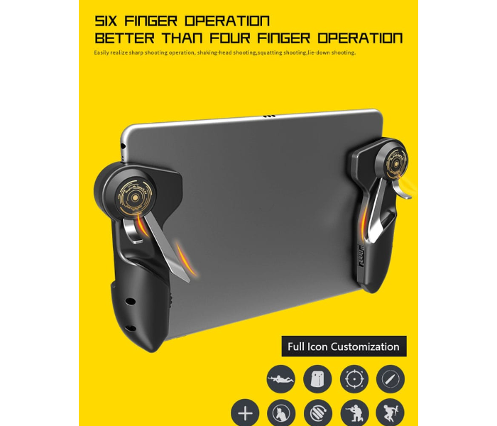 AKPAD-6K PUBG Game Controller For iPad Tablet Six Finger Game Joystick Handle Aim Button L1R1 Shooter Game pad Trigger 4 in UAE
