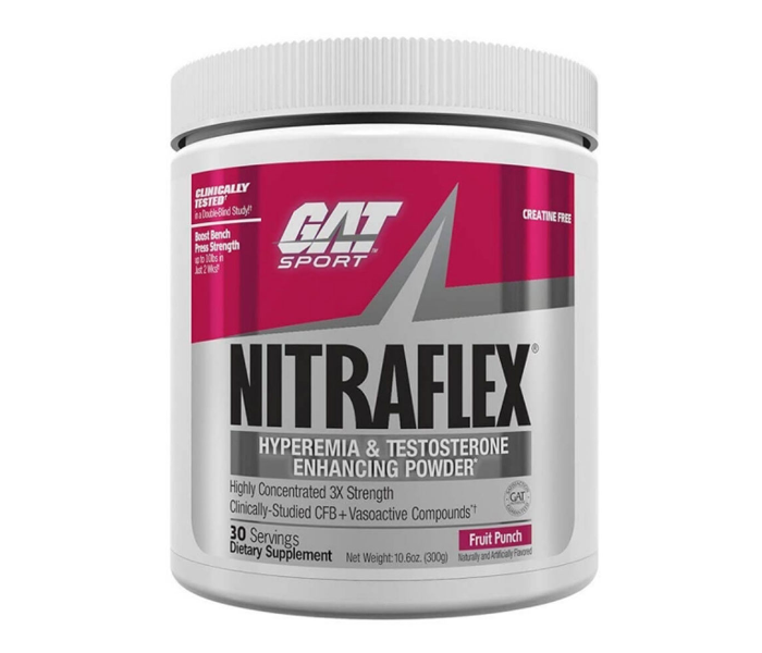 GAT Clinically Tested Nitraflex Testosterone Enhancing Pre Workout - Fruit Punch 1 in UAE