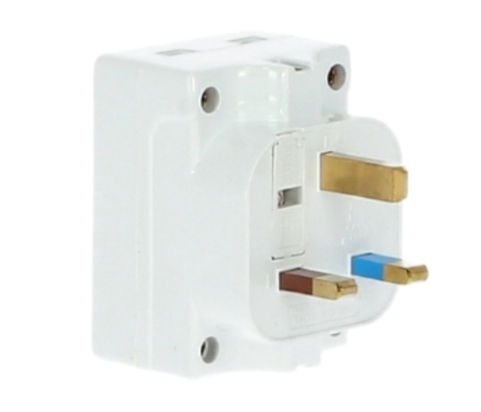 Geepas GA58018 3 Pin UK Type Adapter - White 4 in OMAN