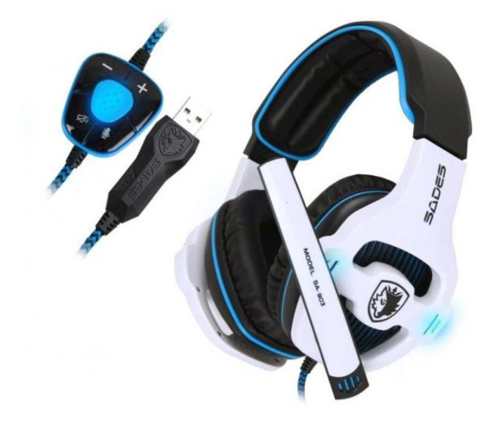Stereo 7.1 Surround Pro USB Gaming Headset - White 1 in UAE