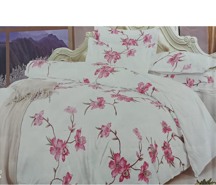 Italian Design 6 PC Set Bedsheet - White and Pink 2 in OMAN