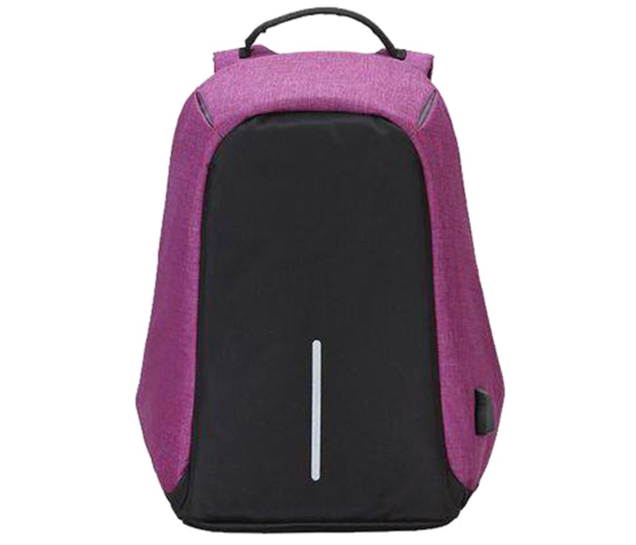 Anti-theft Charging Backpack - Black and Purple 1 in UAE