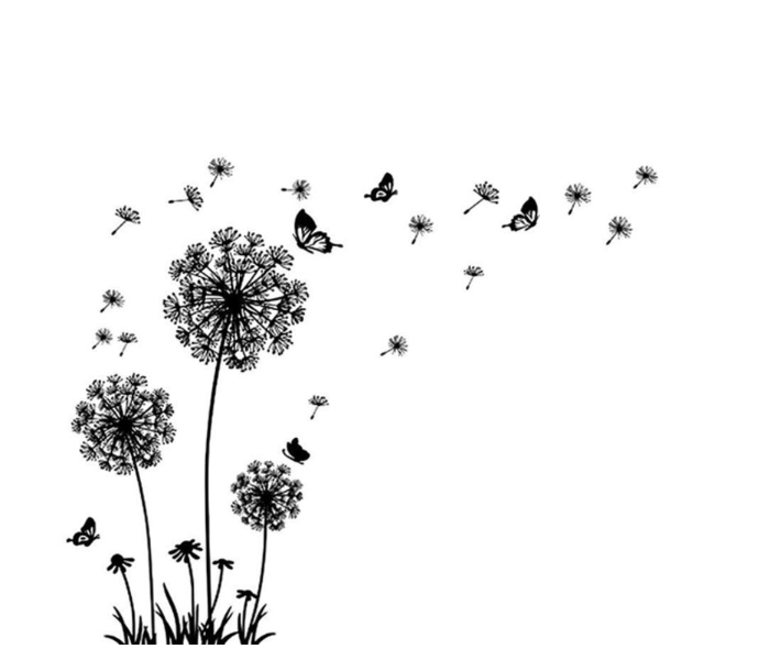 Removable Dandelion 60 x 90cm Wall Sticker - Black 1 in UAE