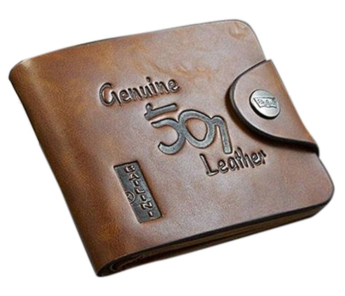 Faux Leather Bifold Wallet - Brown 1 in UAE