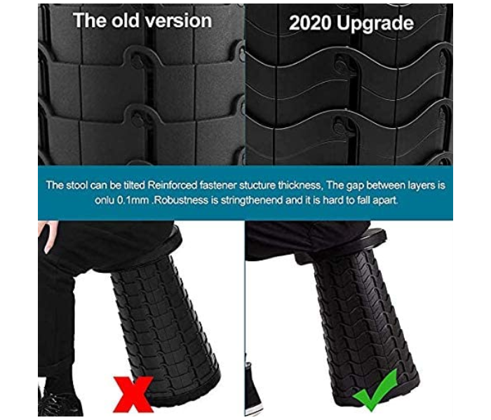 Telescopic Version Portable Stool Retractable Bearing 180Kg Folding and Height Adjustments Stool for easy Take - Blue 4 in UAE