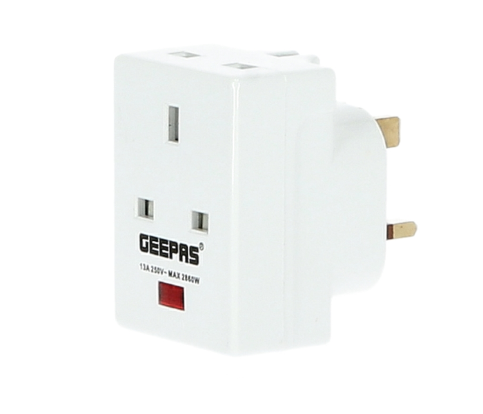 Geepas GA58018 3 Pin UK Type Adapter - White 1 in OMAN