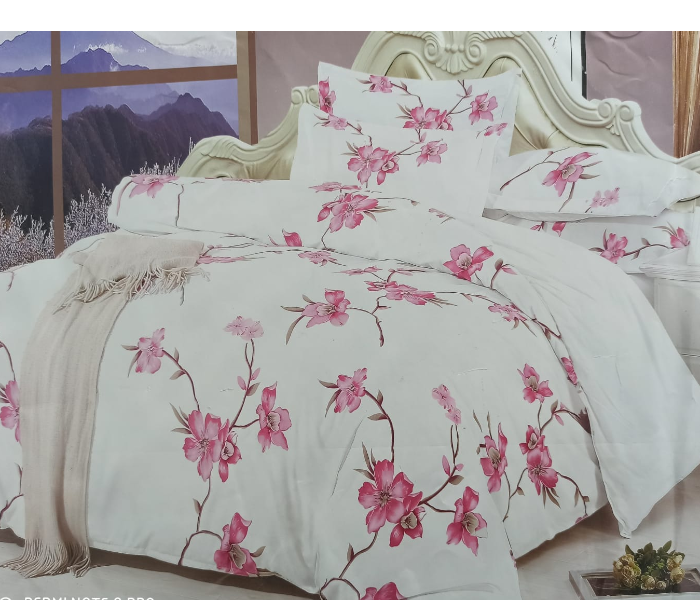 Italian Design 6 PC Set Bedsheet - White and Pink 1 in OMAN