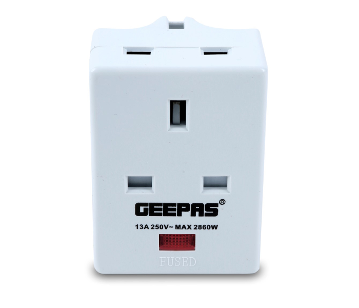 Geepas GA58018 3 Pin UK Type Adapter - White 2 in OMAN