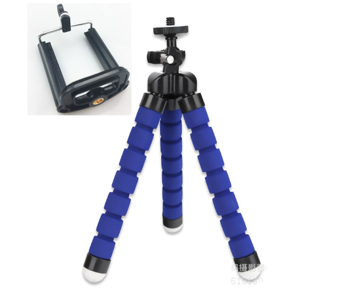 Flexible Sponge Octopus Universal Mobile Holder and Camera Tripod - Blue 1 in UAE