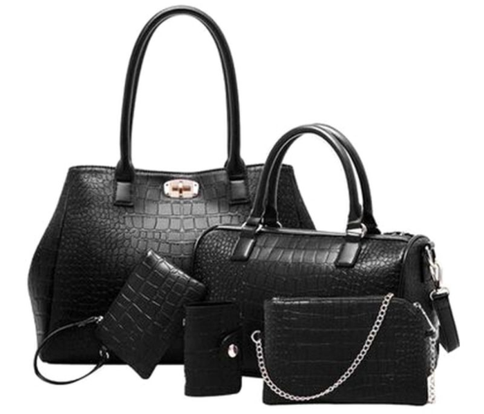 Womens 5 Piece Shoulder Bag Set - Black 1 in UAE