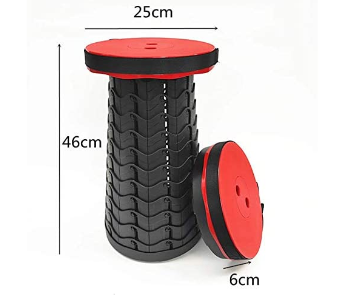 Telescopic Version Portable Stool Retractable Bearing 180Kg Folding and Height Adjustments Stool for easy Take - Red 3 in UAE