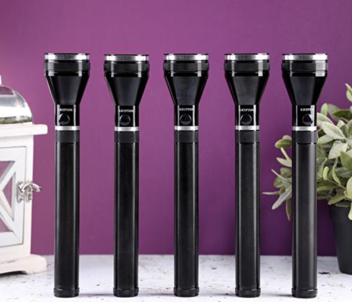 Krypton KNFL5089 5-in-1 Rechargeable LED Flashlight & Unbreakable - Black 5 in UAE
