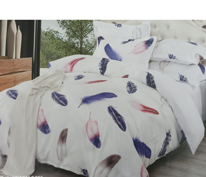Italian Design 6 PC Set Bedsheet - White and Blue 1 in UAE