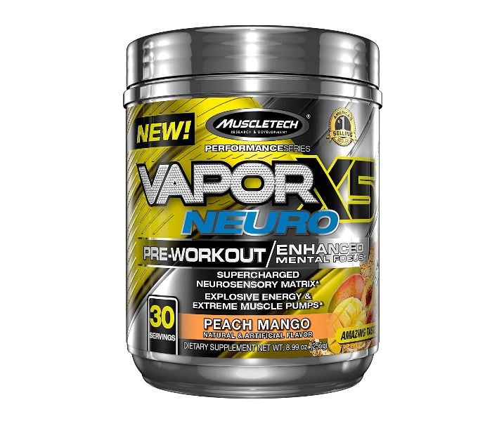 MuscleTech VaporX5 Neuro Pre Workout Energy Plus Focus - Peach Mango 1 in UAE