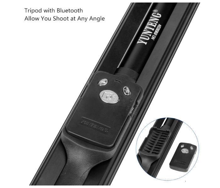 Yunteng VCT1388 Telescopic Bluetooth Control Tripod Stand - Black 2 in UAE
