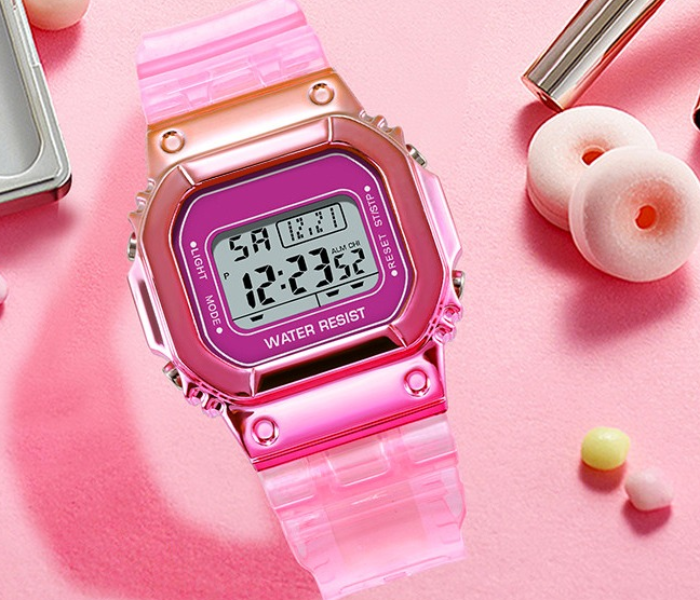 Multifunction Waterproof Watches Gradient Rectangle Unisex - Pink 2 in OMAN