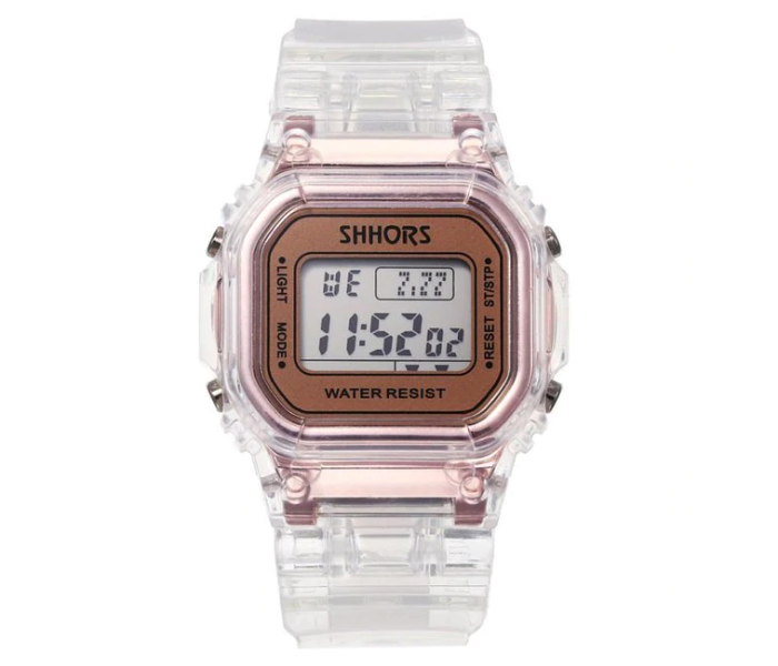 Casual Transparent Digital Sport Watch Waterproof Wrist Watch Unisex – Rose Gold 1 in UAE
