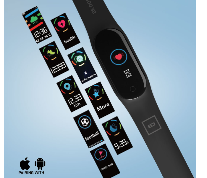 Blue Digit iBrace 08 Smart Band - Black 4 in UAE