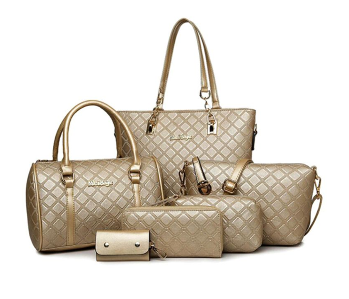 Six Piece Nylon Shoulder Bag Set - Beige 1 in UAE