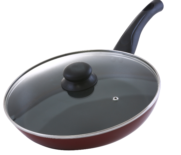 Royalford RF2952 26cm Non-Stick Fry Pan with Lid - Red 2 in UAE