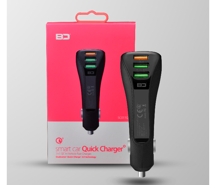Blue Digit SC011Q 2 Plus 1 Smart Car Quick Charger - Black 5 in UAE