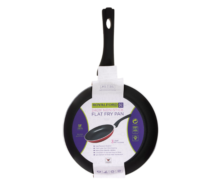 Royalford RF1261FP24 24 3 Layer Non Stick Fry Pan - Red 5 in UAE