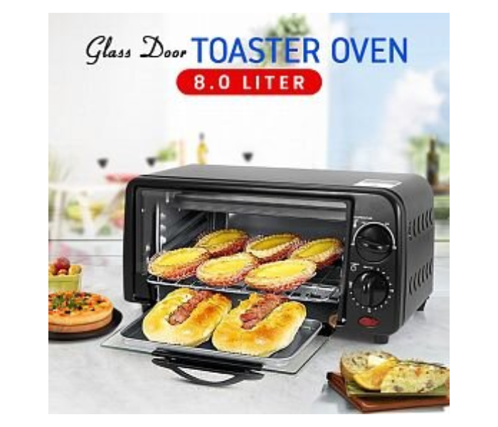 Mr. Chef MC208EO 8 Liter Toaster Oven with Tempered Glass Door - Black 1 in UAE