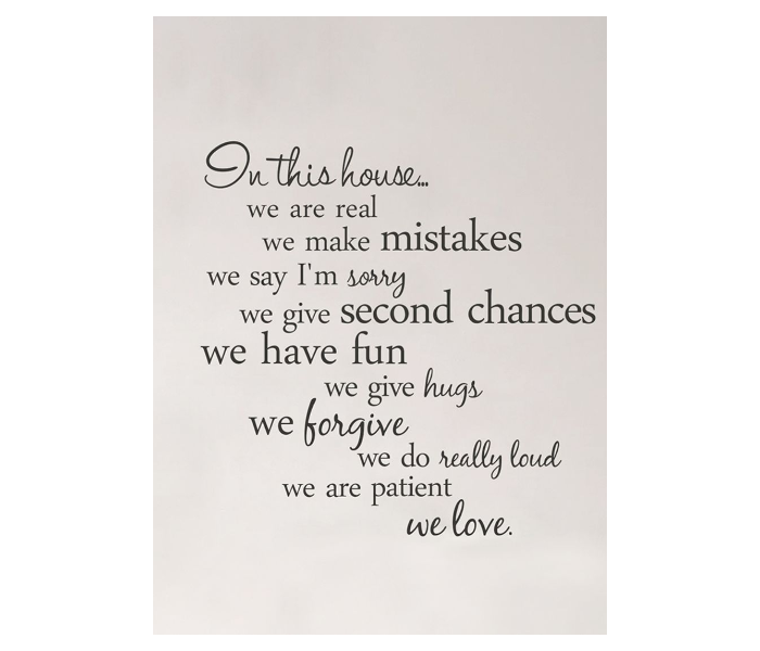 House Rules 29 x 60 cm Wall Sticker - Black 1 in UAE