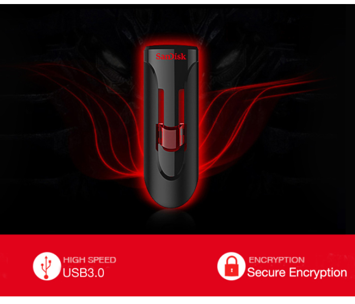 SanDisk 64GB Cruzer Glide USB 3.0 Flash Drive - Black 2 in UAE