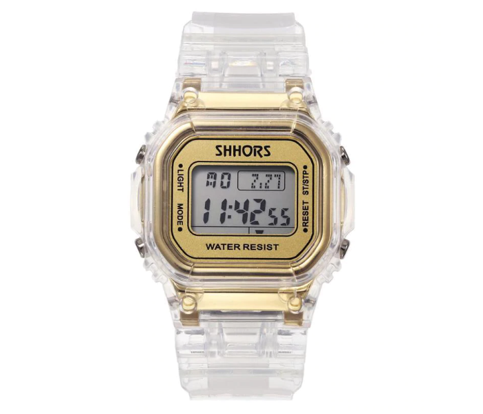 Casual Transparent Digital Sport Watch Waterproof Wrist Watch Unisex – Gold 1 in UAE