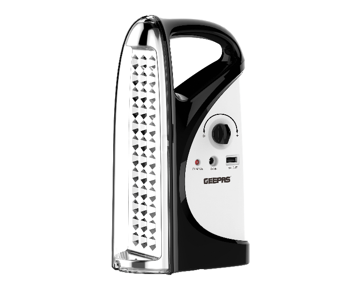 Geepas GE5559 2 in 1 Rechargeable Emergency LED Lantern with USB Mobile Charging Output - Black and Green 4 in OMAN