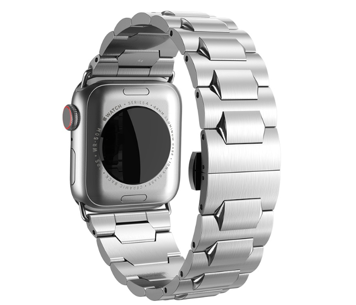 Hoco WB03 Grand Stainless Steel 44mm Butterfly Buckle Strap Watchband For Apple Watch - Silver 1 in UAE
