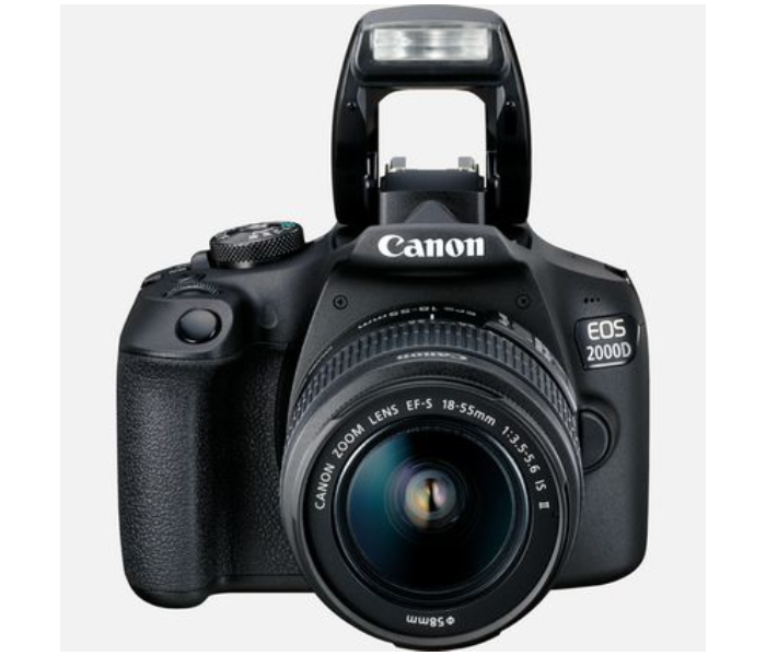 Canon EOS 2000D DSLR Camera with EF-S 18-55mm IS II Lens and EF 75-300mm III Lens - Black 5 in OMAN