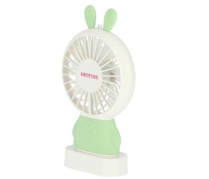 Krypton KNF6131 Mini Rechargeable Fan White and Green 2 in UAE