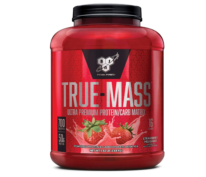 BSN True Mass Muscle Mass Weight Gainer Protein Powder - Strawberry Milkshake 1 in UAE