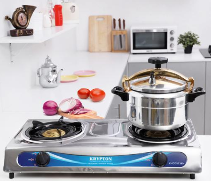 Krypton KNGC6034 Double Gas Burner - Silver 6 in OMAN