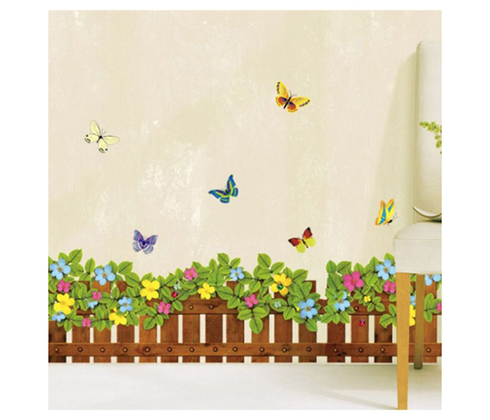 3D Butterfly and Flower Fence Wall Sticker 1 in UAE